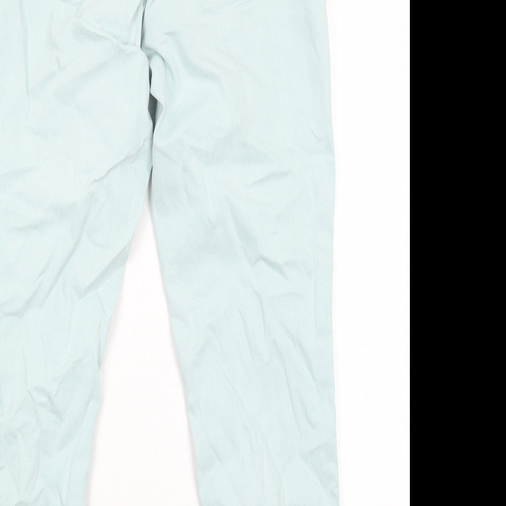 Preworn Womens Green Cotton Straight Jeans Size 14 Regular Zip