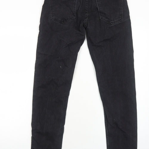 Zara Womens Black Cotton Skinny Jeans Size 14 Regular Zip