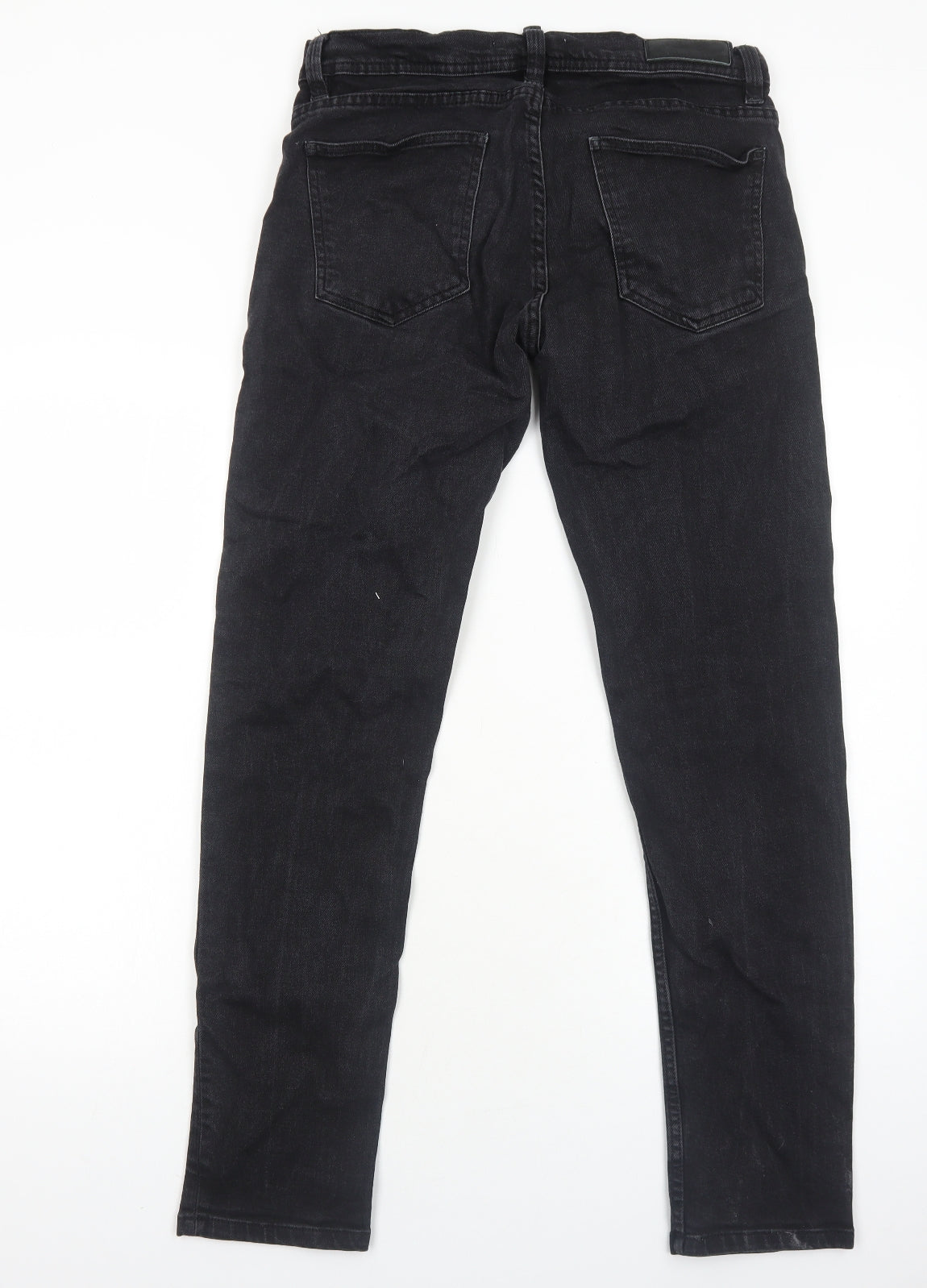 Zara Womens Black Cotton Skinny Jeans Size 14 Regular Zip