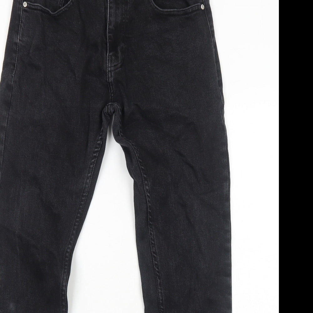 Zara Womens Black Cotton Skinny Jeans Size 14 Regular Zip