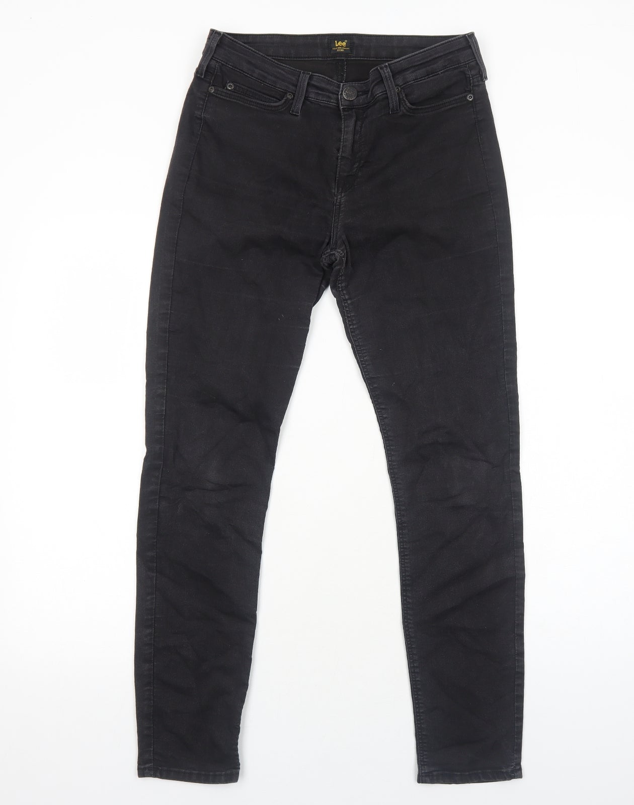 Lee Womens Black Cotton Skinny Jeans Size 12 L31 in Regular Zip