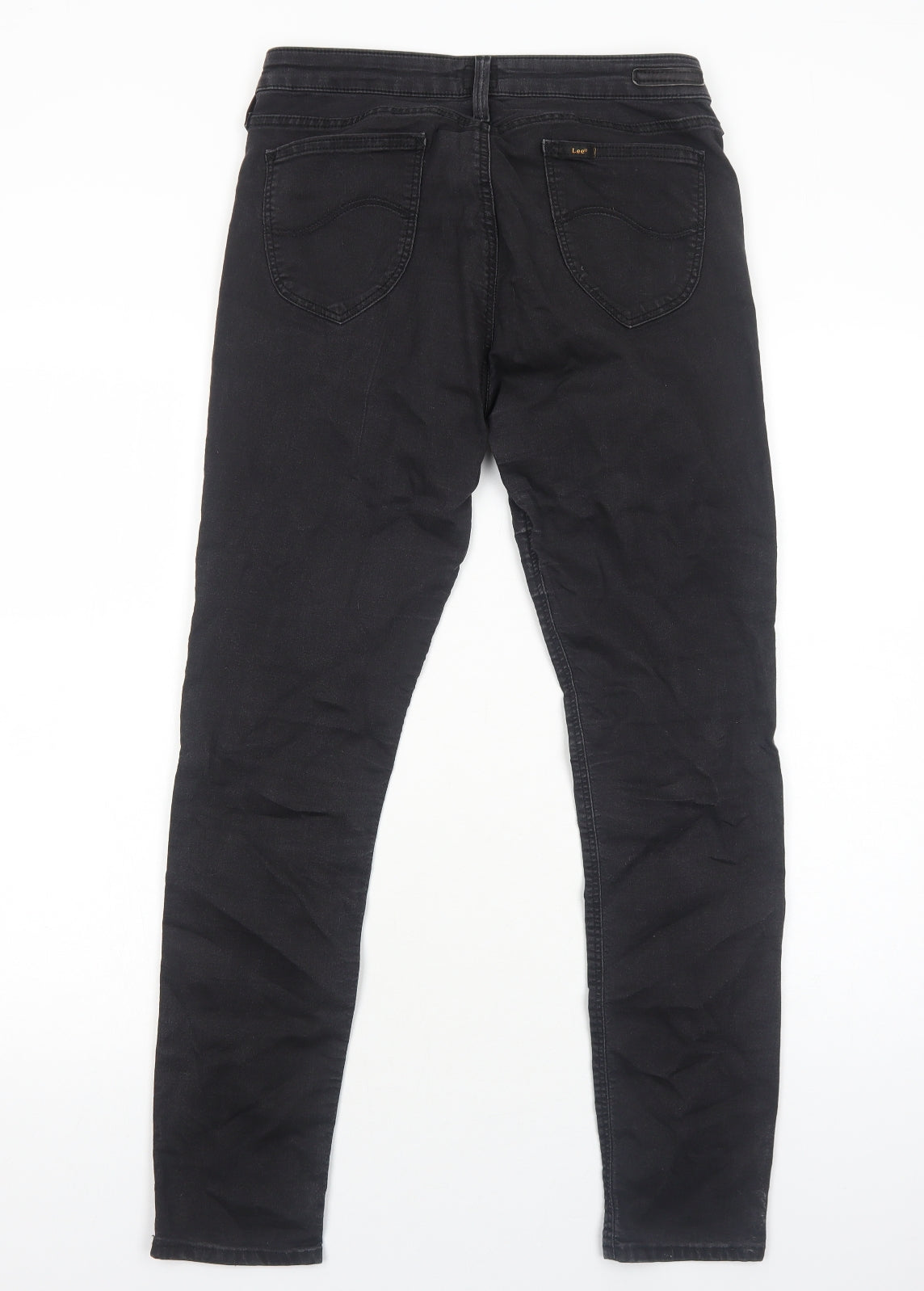 Lee Womens Black Cotton Skinny Jeans Size 12 L31 in Regular Zip