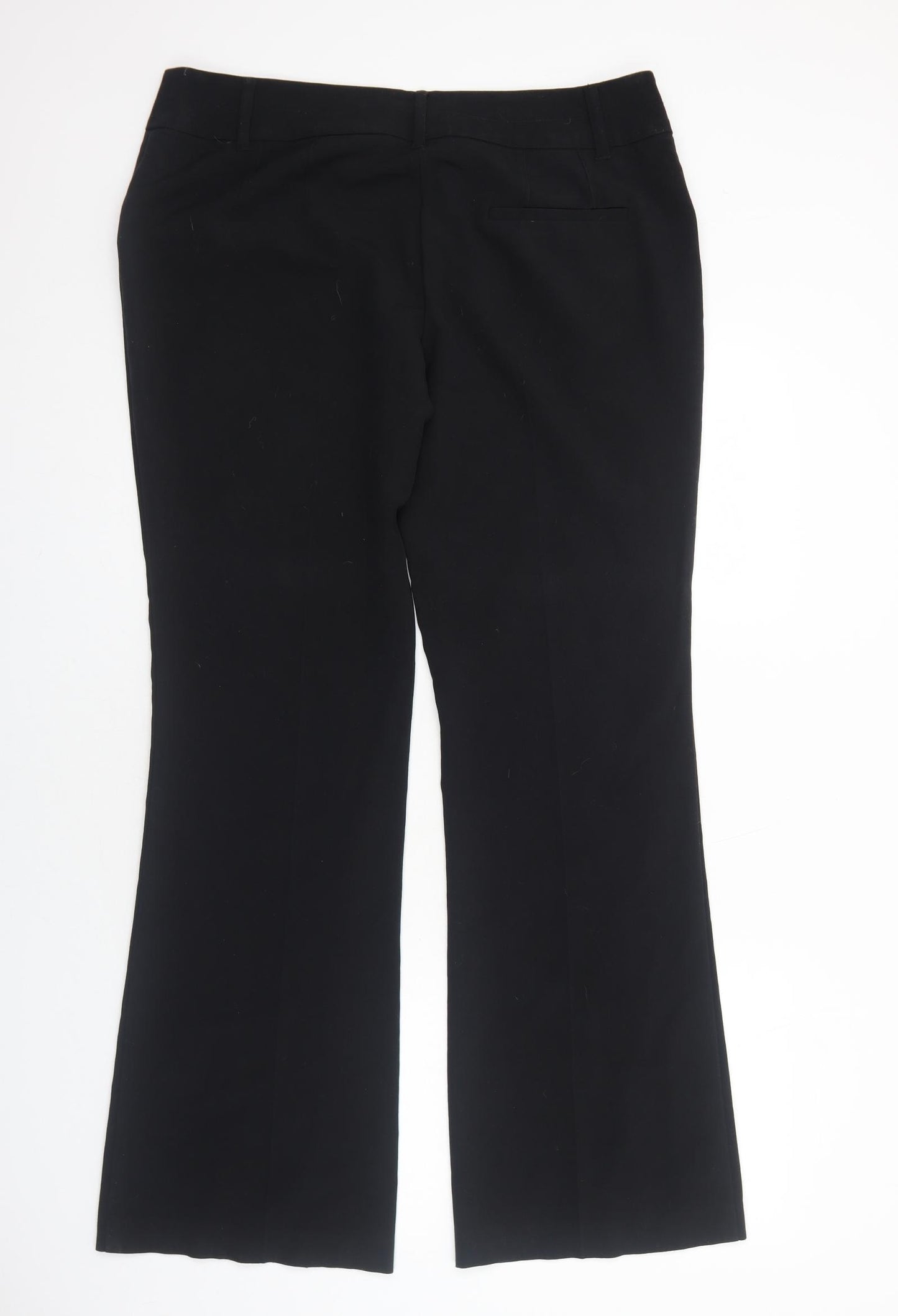 NEXT Womens Black Polyester Trousers Size 16 Regular Zip