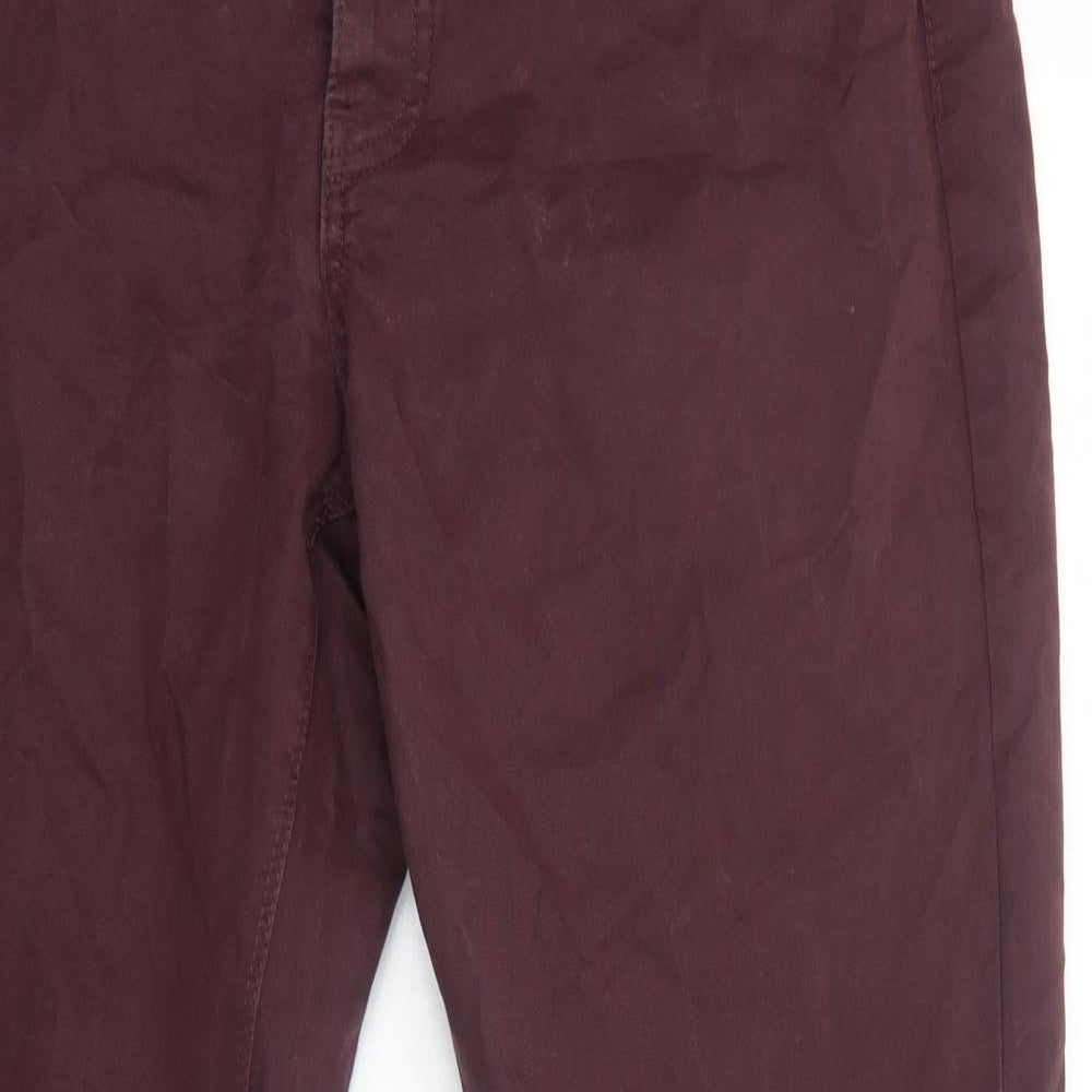 Jasper Conran Mens Purple Cotton Chino Trousers Size L Regular Button