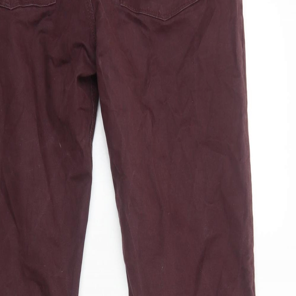Jasper Conran Mens Purple Cotton Chino Trousers Size L Regular Button