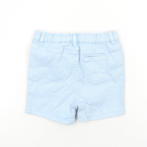Marks and Spencer Girls Blue Cotton Cropped Jeans Size 18-24 Months L50 cm Snap