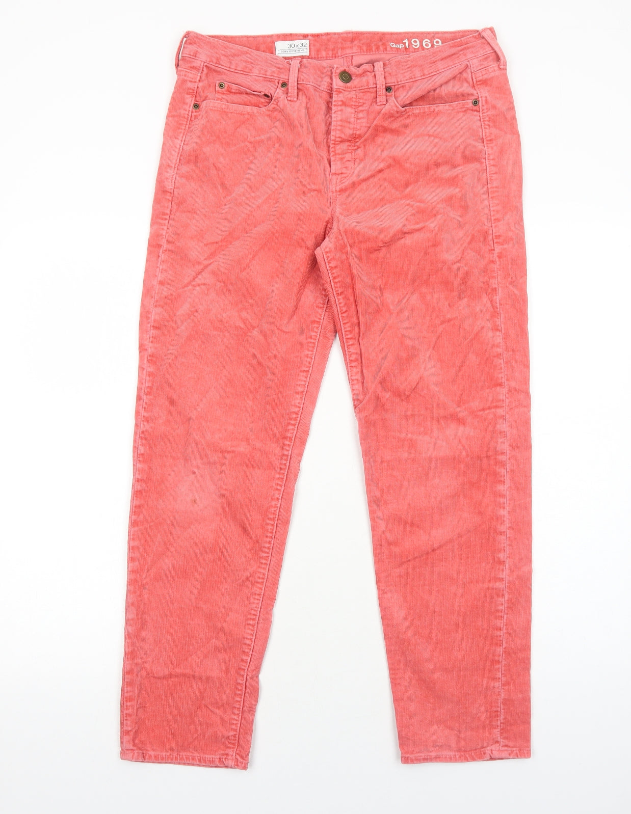 Gap Womens Pink Cotton Trousers Size 12 L32 in Regular Zip