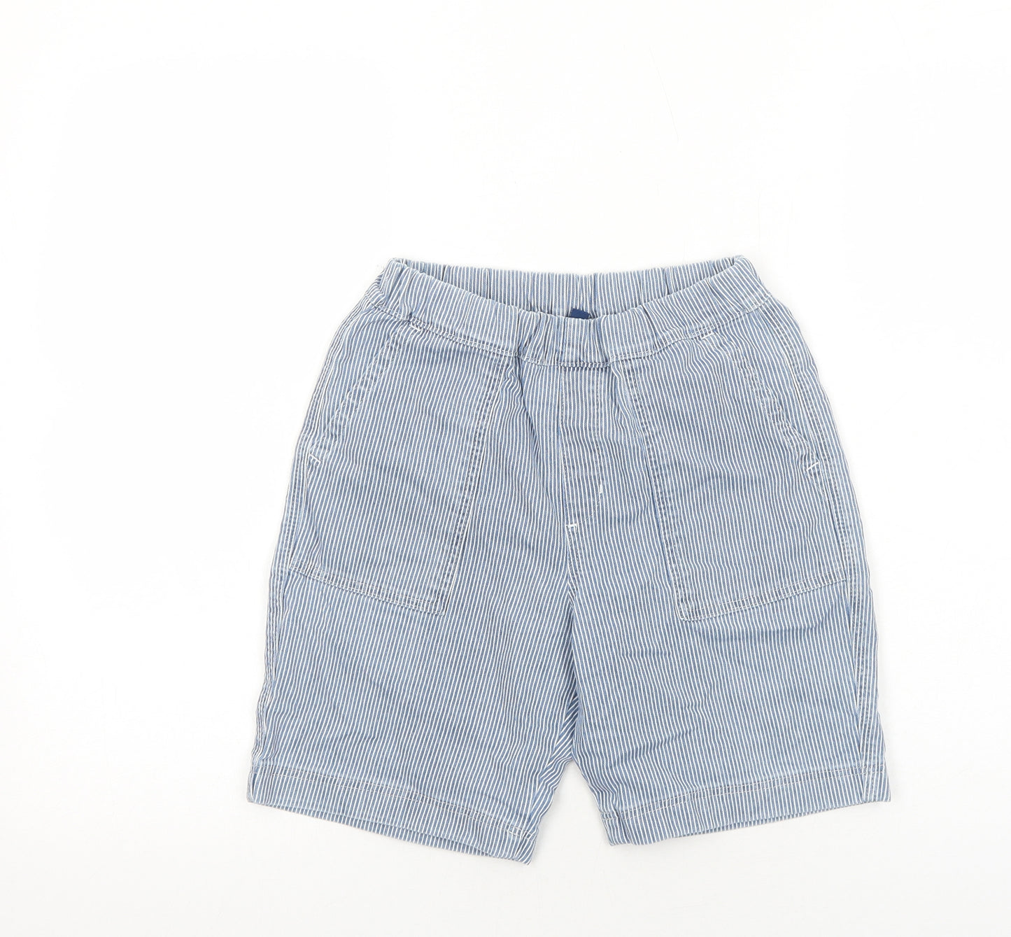Uniqlo Boys Blue Striped Cotton Bermuda Shorts Size 7 Years Regular