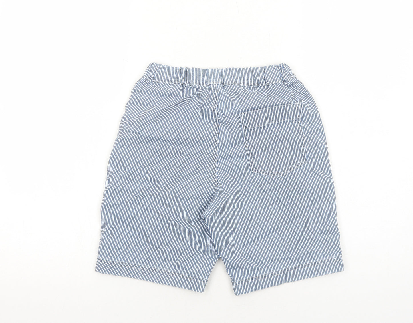 Uniqlo Boys Blue Striped Cotton Bermuda Shorts Size 7 Years Regular