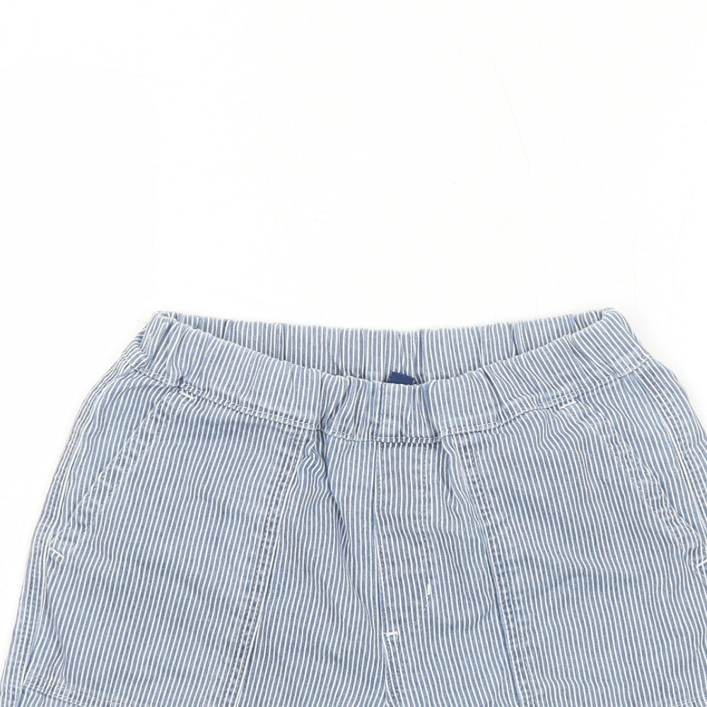 Uniqlo Boys Blue Striped Cotton Bermuda Shorts Size 7 Years Regular