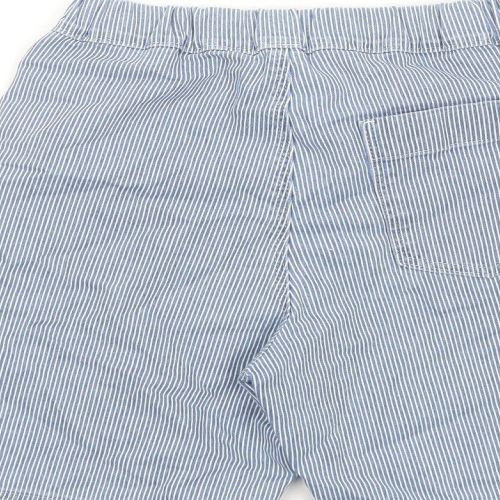 Uniqlo Boys Blue Striped Cotton Bermuda Shorts Size 7 Years Regular