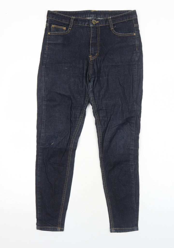 someday Womens Blue Cotton Skinny Jeans Size 12 Regular Zip