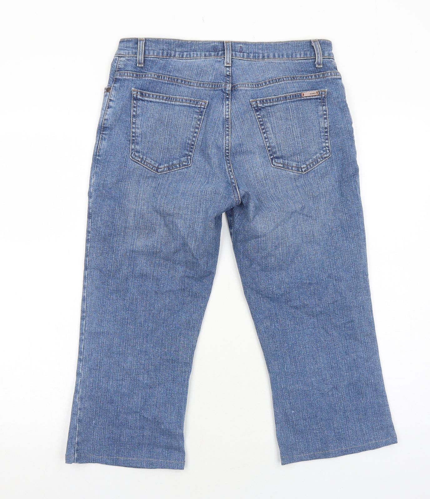 NEXT Womens Blue Cotton Cropped Jeans Size 12 Regular Zip