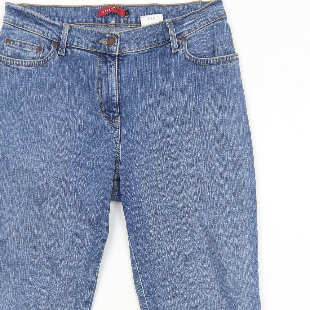 NEXT Womens Blue Cotton Cropped Jeans Size 12 Regular Zip