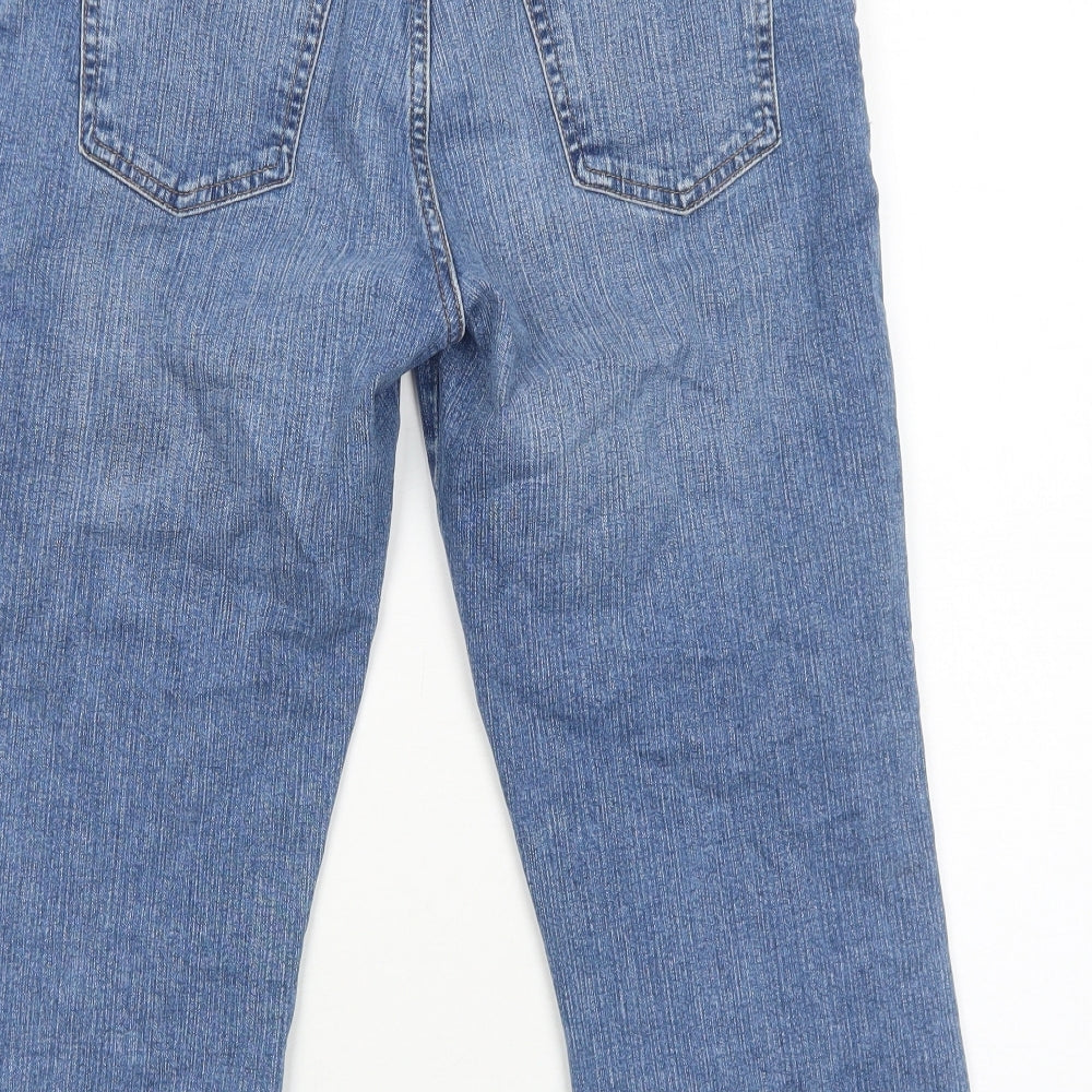 NEXT Womens Blue Cotton Cropped Jeans Size 12 Regular Zip