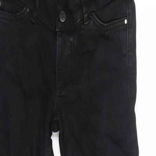 Marks and Spencer Womens Black Cotton Straight Jeans Size 8 Regular