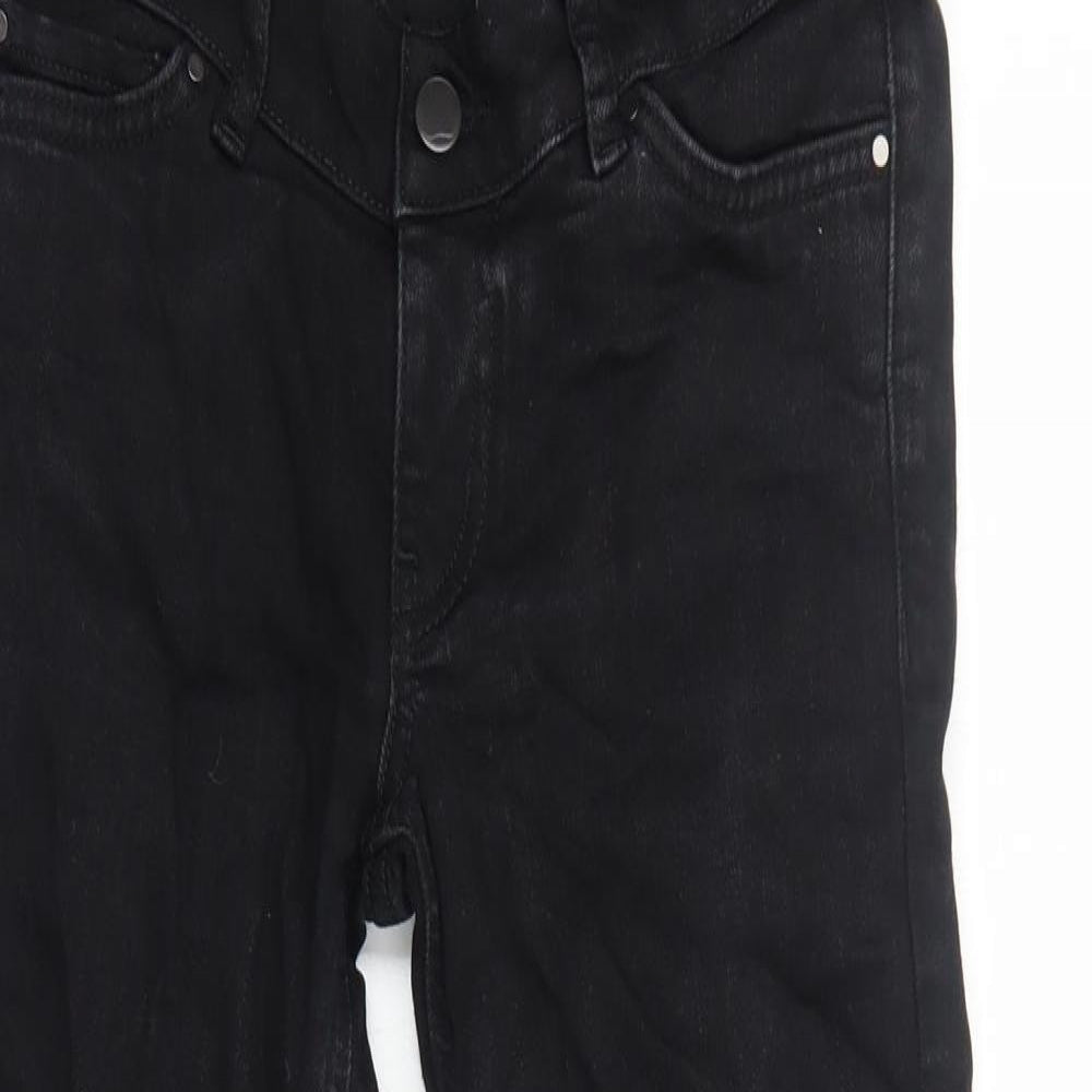 Marks and Spencer Womens Black Cotton Straight Jeans Size 8 Regular
