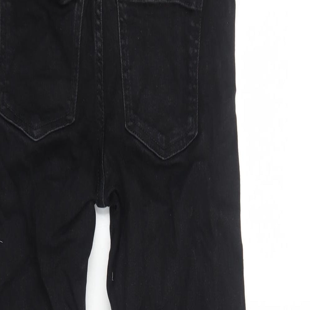 Marks and Spencer Womens Black Cotton Straight Jeans Size 8 Regular