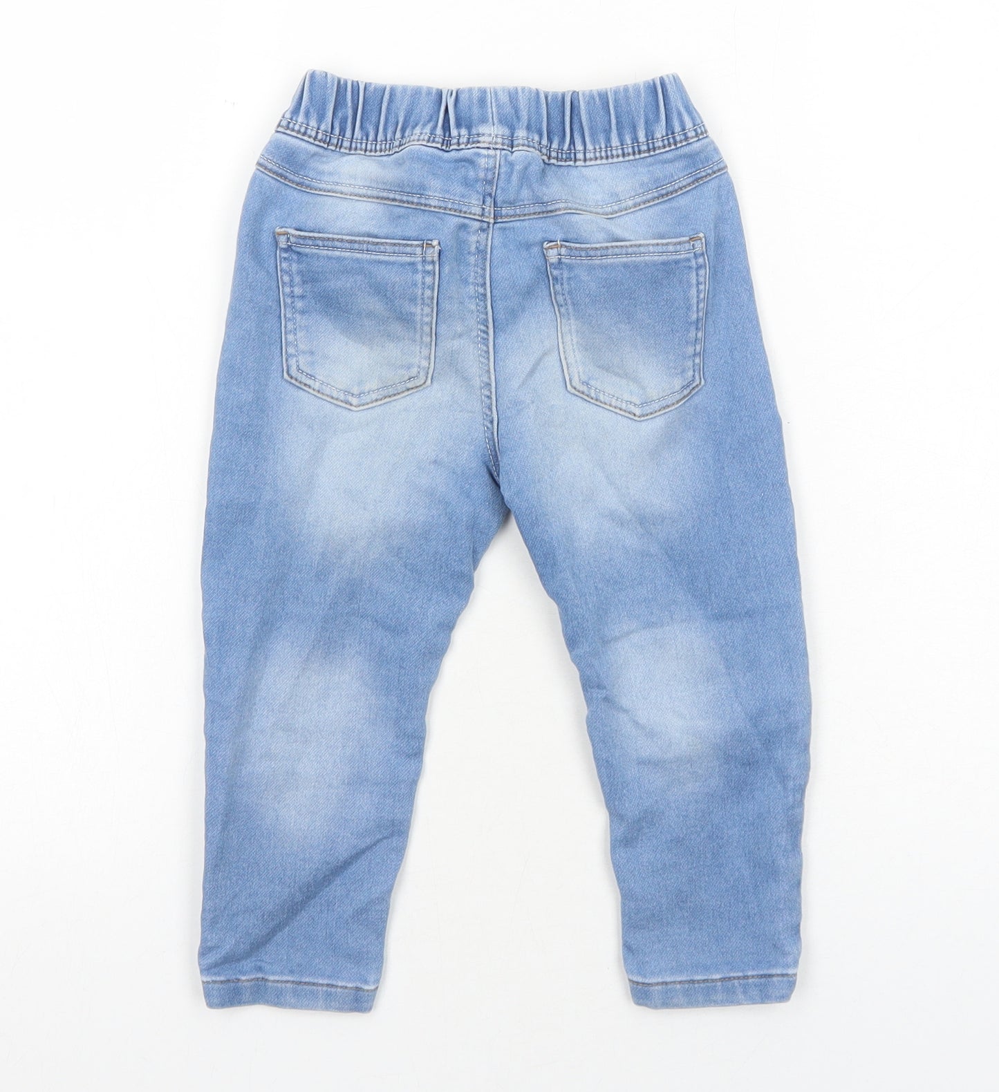 Primark Boys Blue Cotton Jogger Jeans Size 18-24 Months L50 cm Drawstring