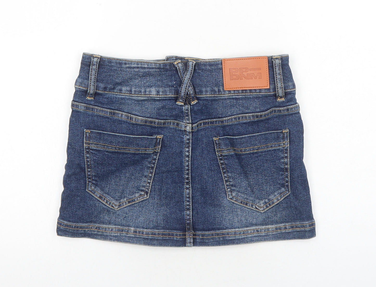 Princess Polly Womens Blue Cotton Mini Skirt Size 8 Zip