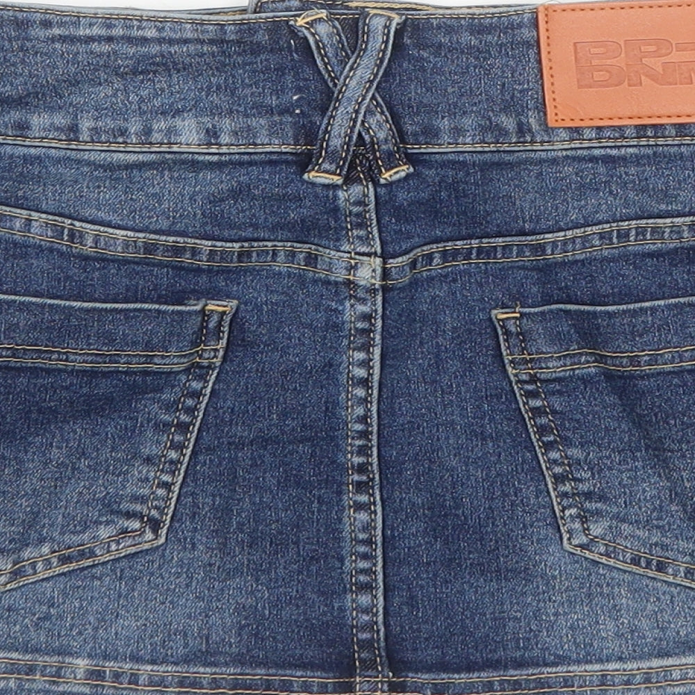 Princess Polly Womens Blue Cotton Mini Skirt Size 8 Zip