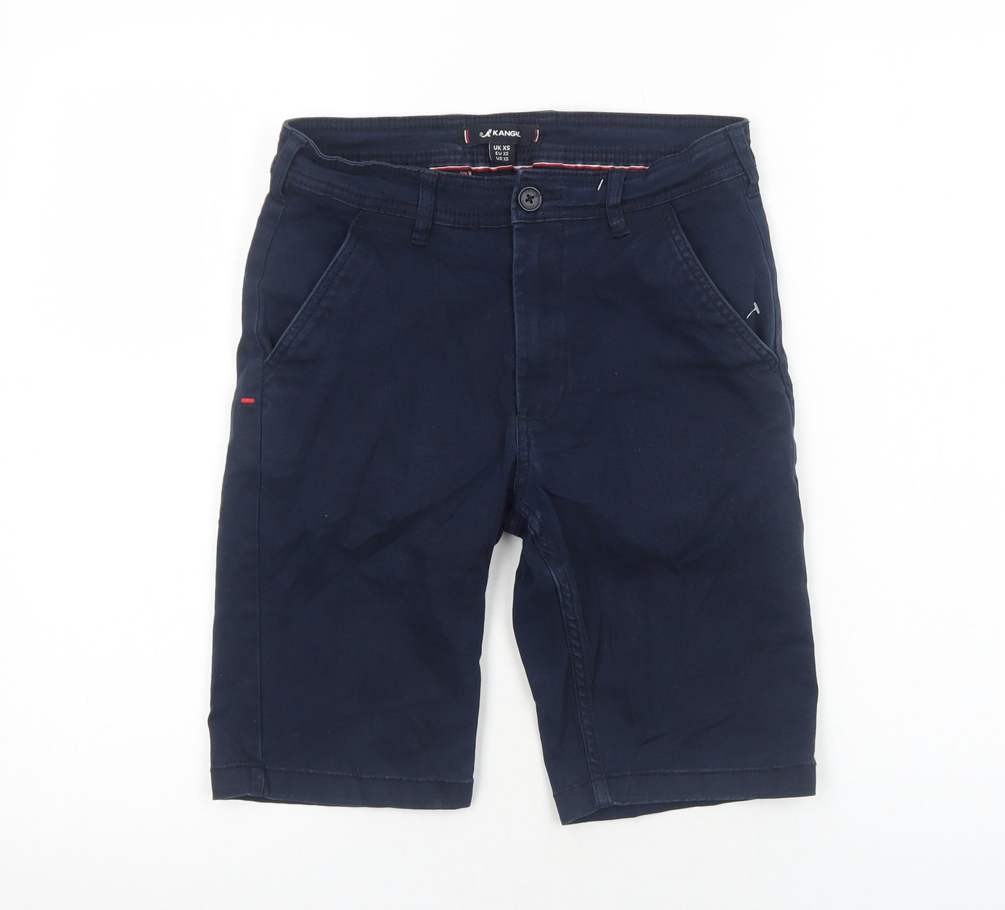 Kangol Mens Blue Cotton Bermuda Shorts Size XS Regular Zip
