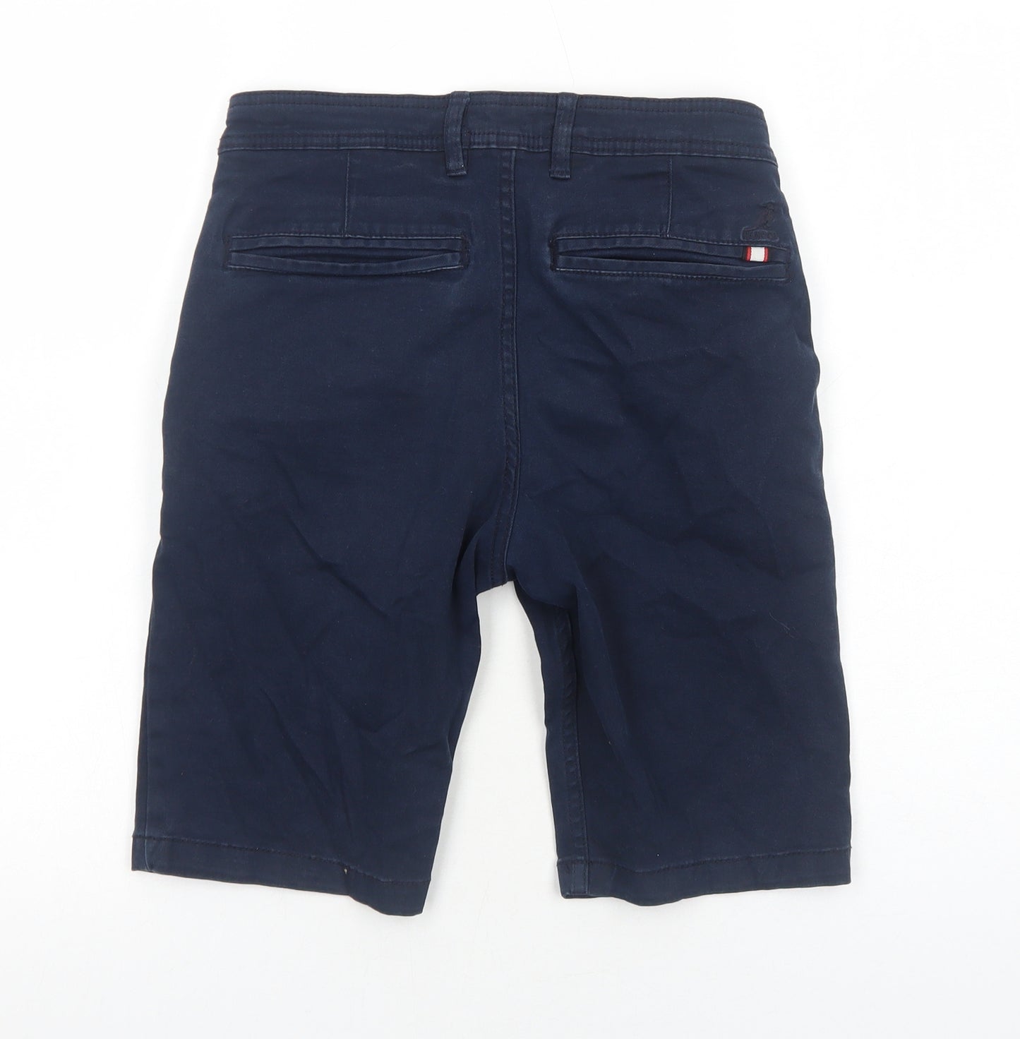 Kangol Mens Blue Cotton Bermuda Shorts Size XS Regular Zip