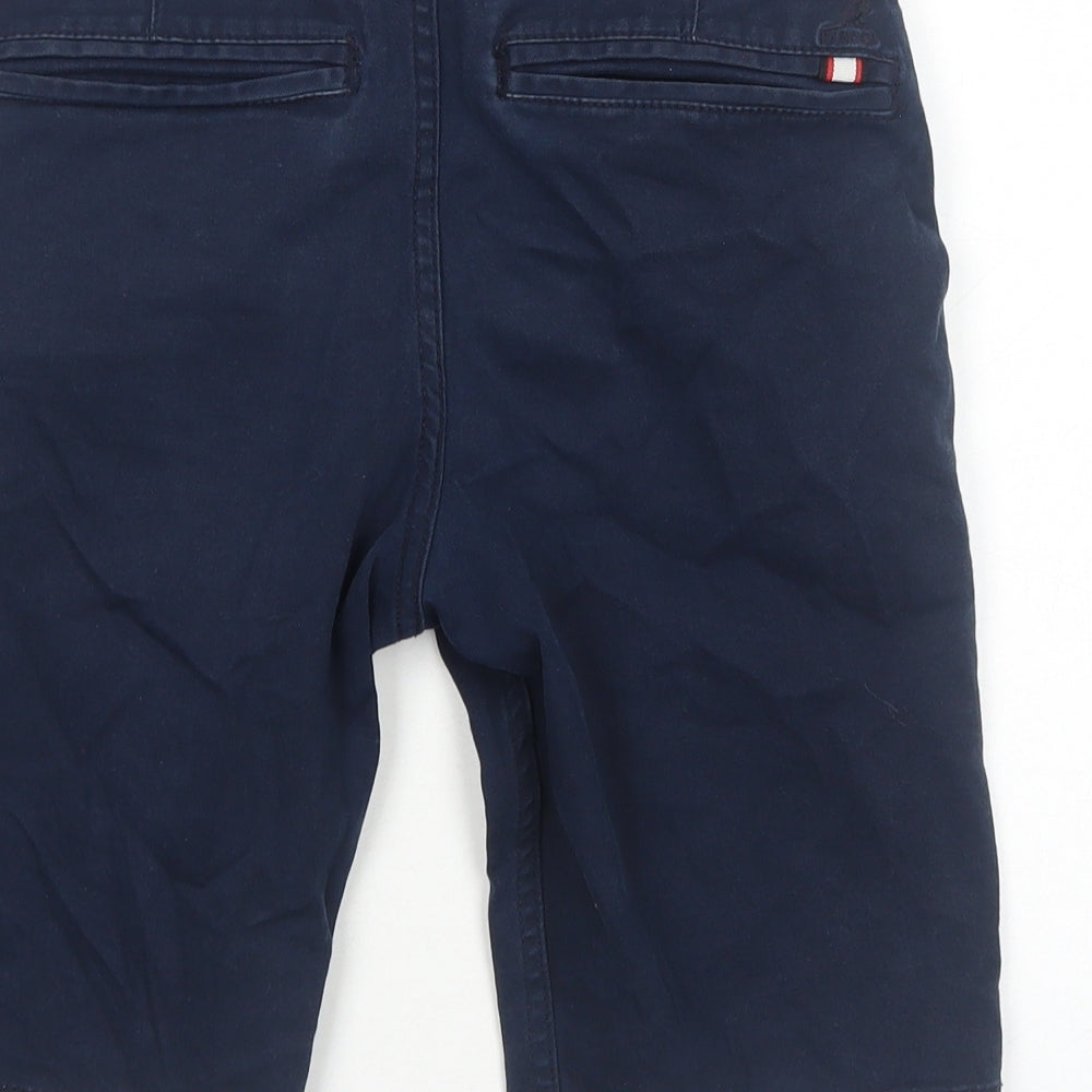 Kangol Mens Blue Cotton Bermuda Shorts Size XS Regular Zip