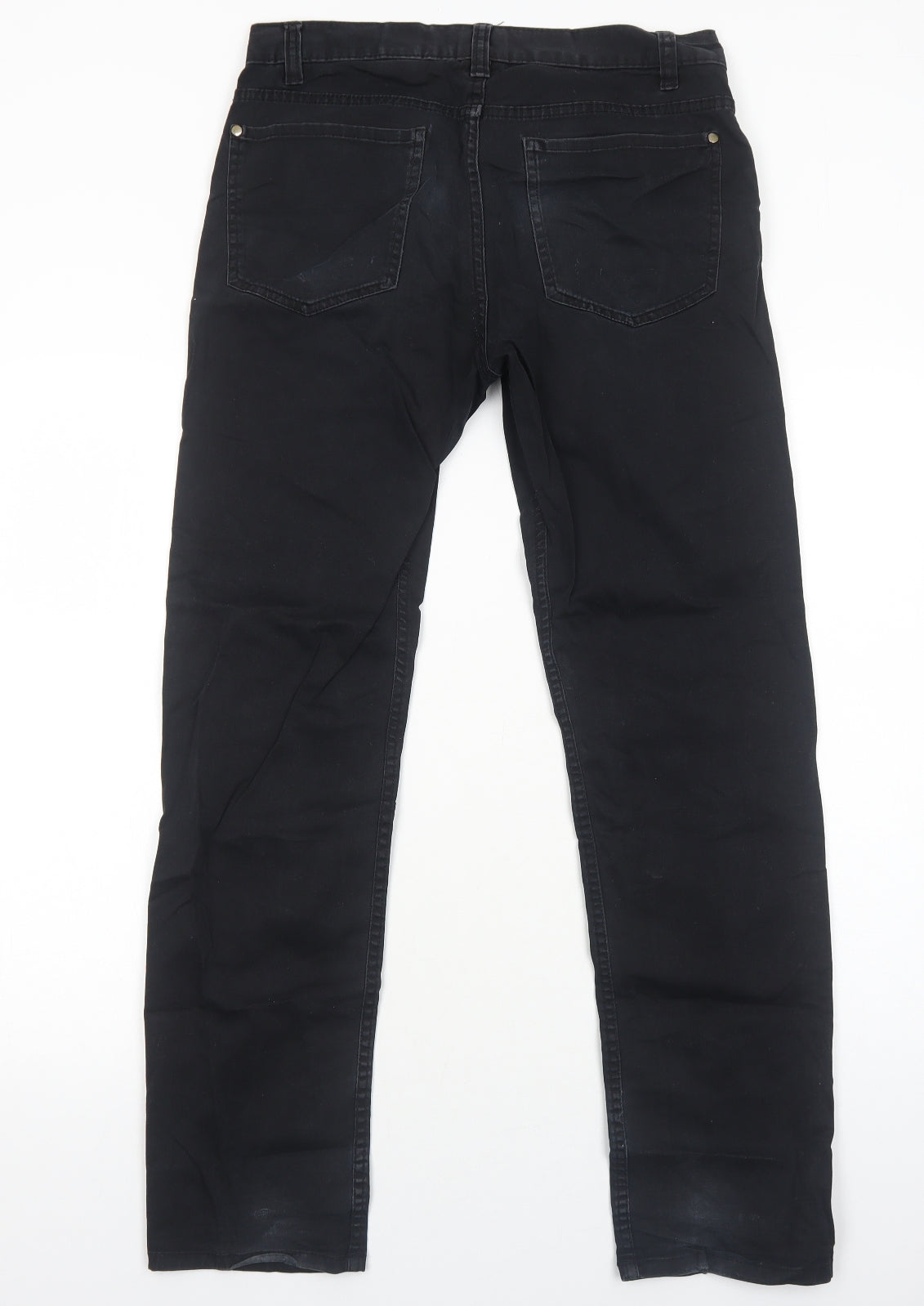 H&M Mens Black Cotton Skinny Jeans Size M Regular Zip