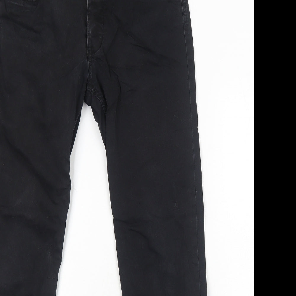 H&M Mens Black Cotton Skinny Jeans Size M Regular Zip