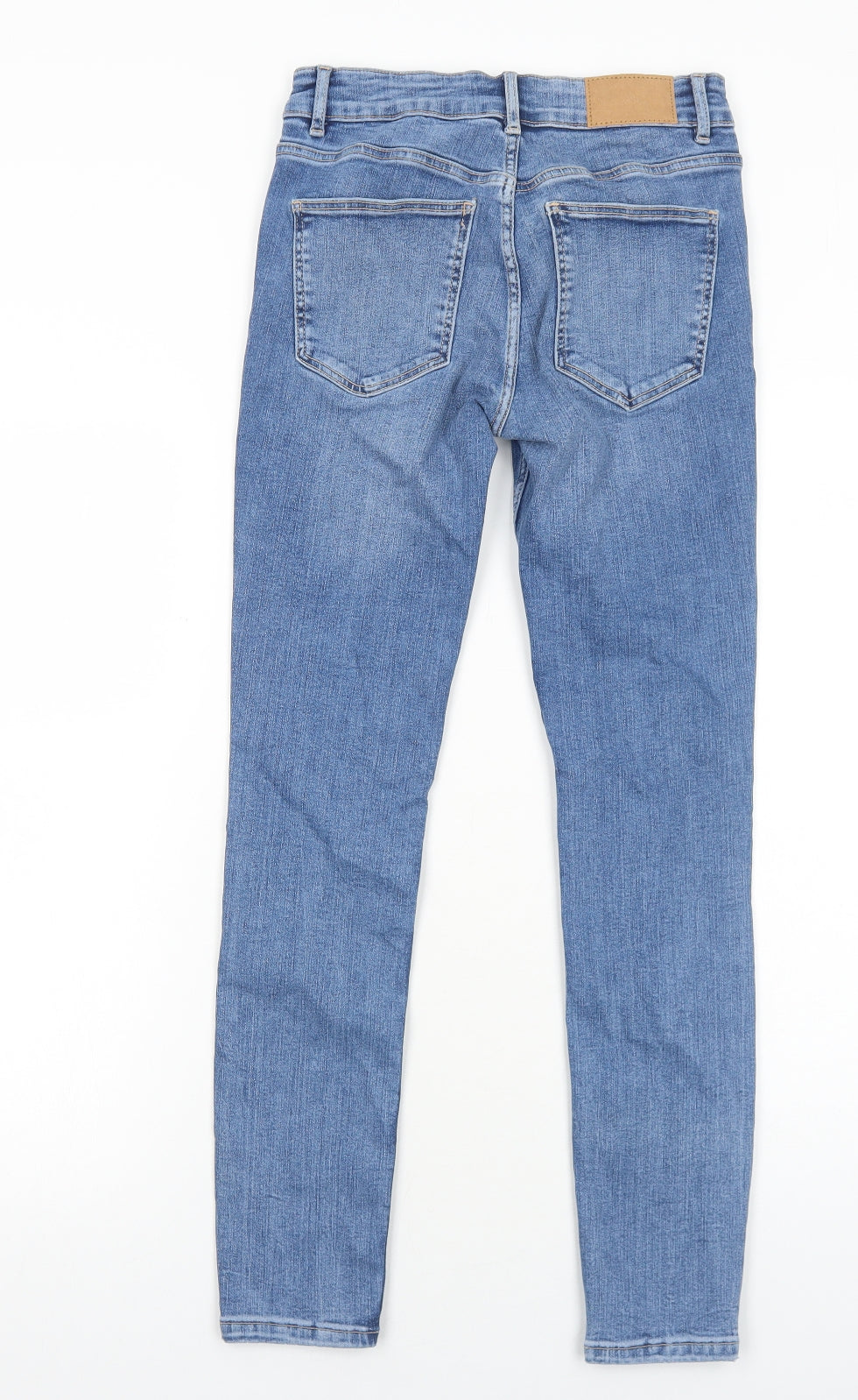 Zara Womens Blue Cotton Skinny Jeans Size 8 Regular Zip