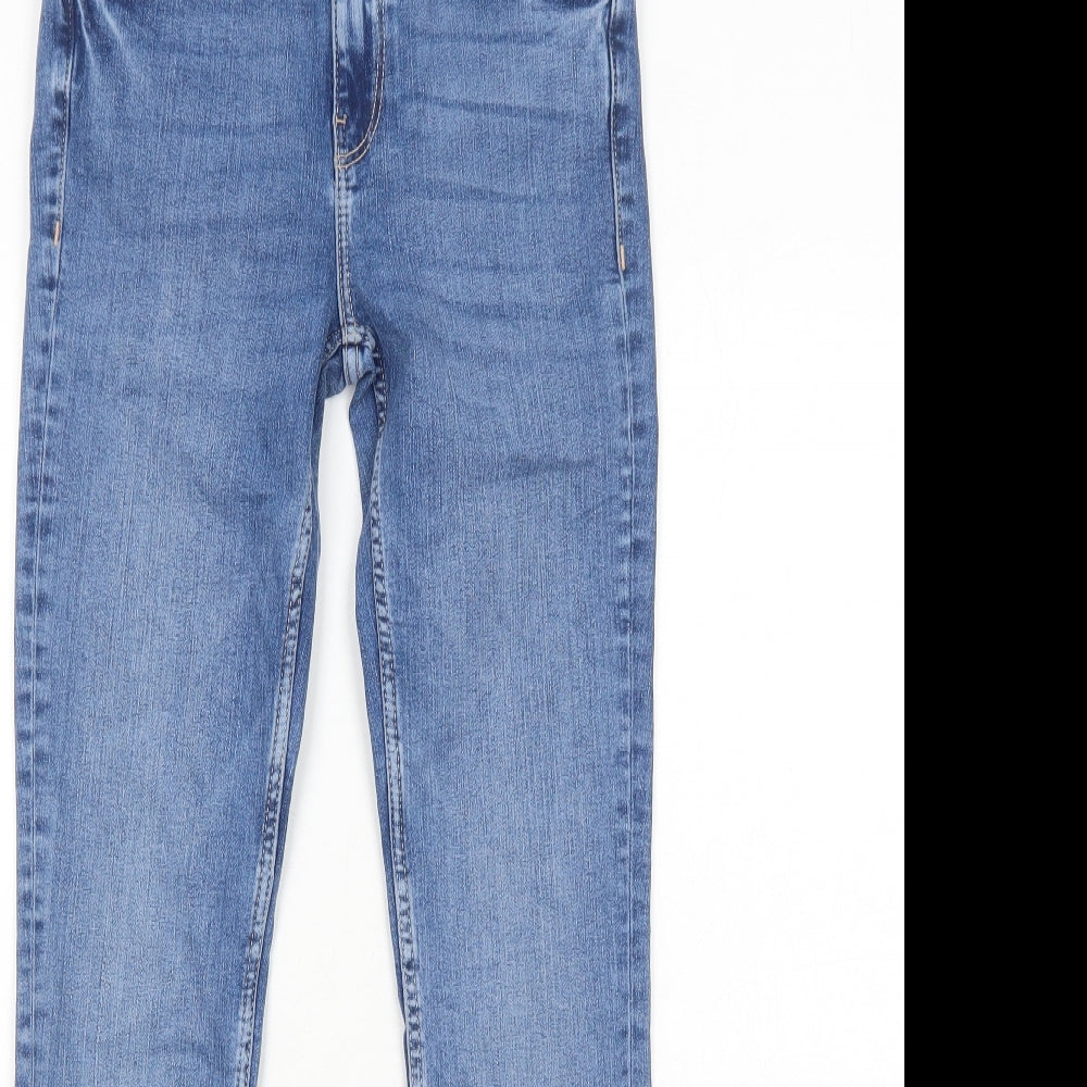 Zara Womens Blue Cotton Skinny Jeans Size 8 Regular Zip