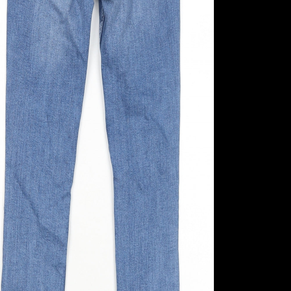 Zara Womens Blue Cotton Skinny Jeans Size 8 Regular Zip