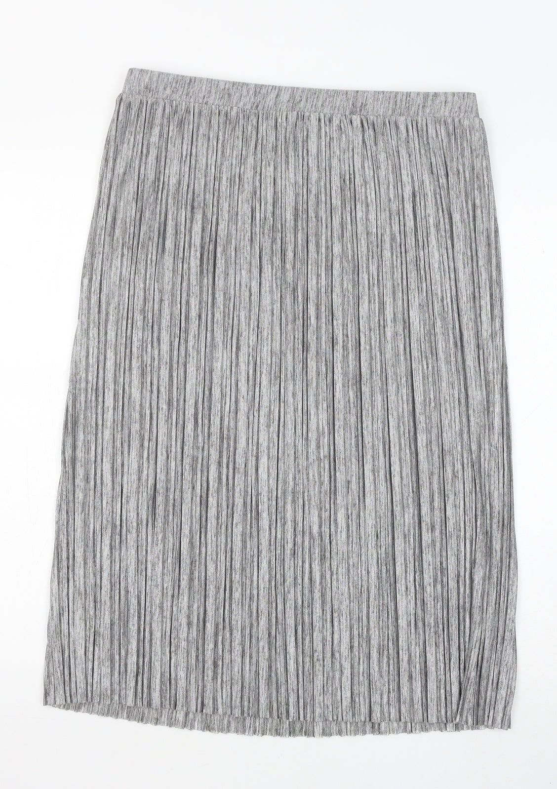 George Womens Silver Polyester Pleated Skirt Size 14