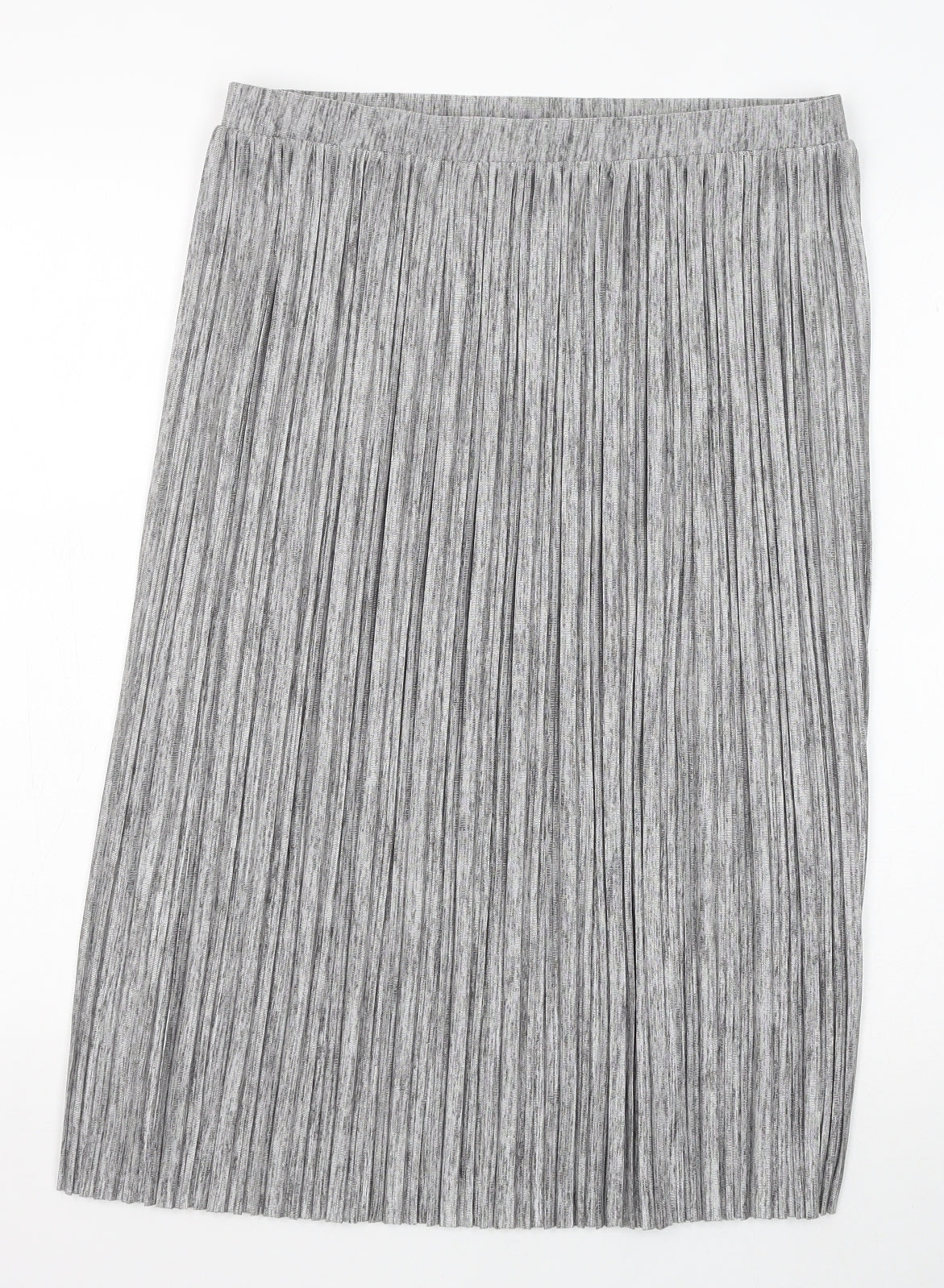 George Womens Silver Polyester Pleated Skirt Size 14