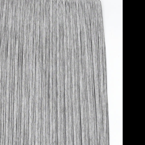 George Womens Silver Polyester Pleated Skirt Size 14