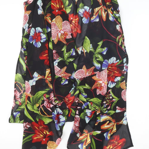 River Island Girls Black Geometric Polyester Kimono Blouse Size 10 Years V-Neck