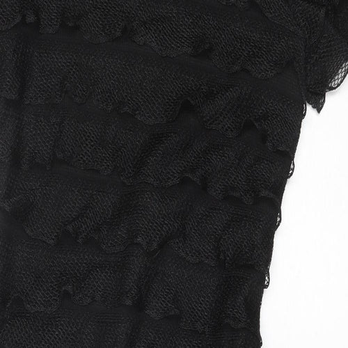 Glitz Womens Black Polyester Sheath Size 12 Round Neck Pullover