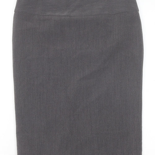 Papaya Womens Grey Polyester Straight & Pencil Skirt Size 8 Zip