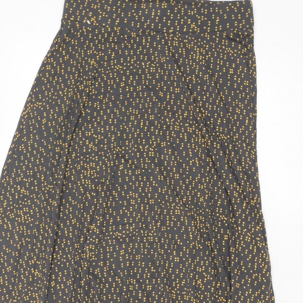 White Stuff Womens Grey Polka Dot Elastane Maxi Skirt Size 8