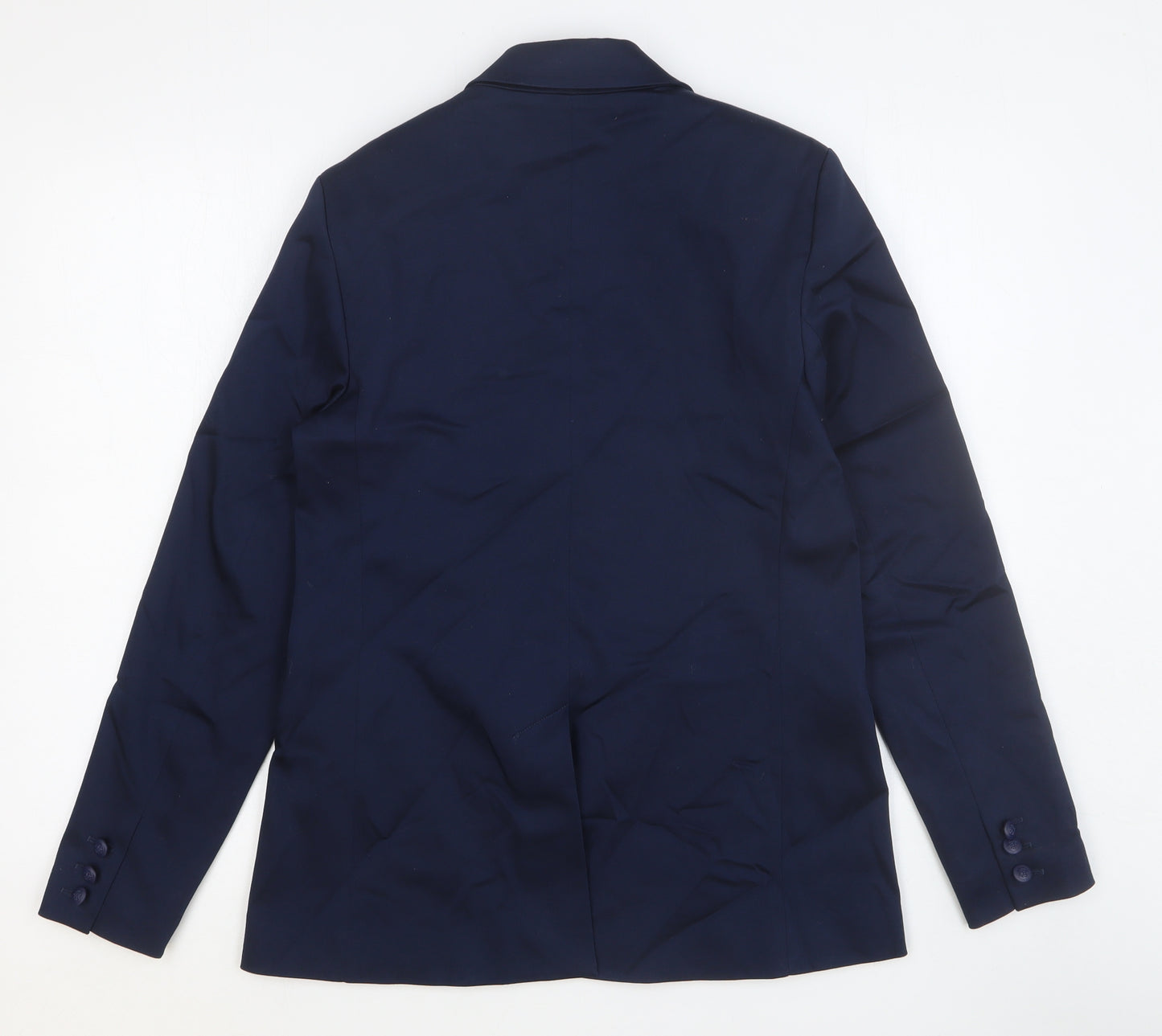 Marks and Spencer Womens Blue Cotton Jacket Blazer Size 12