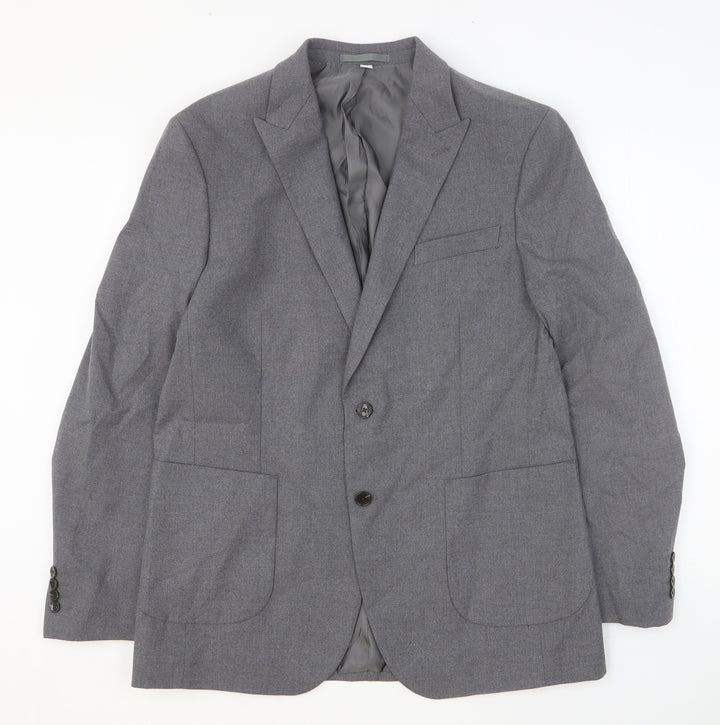 Autograph Mens Grey Polyester Jacket Suit Jacket Size 42 Regular