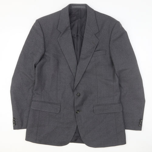 The Label Mens Grey Polyester Jacket Suit Jacket Size 40 Regular
