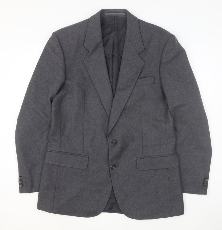 The Label Mens Grey Polyester Jacket Suit Jacket Size 40 Regular