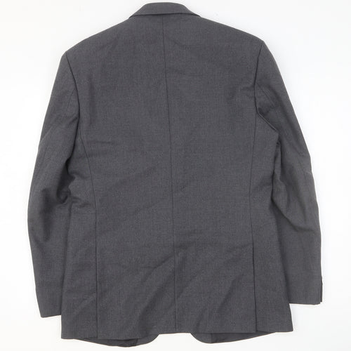 The Label Mens Grey Polyester Jacket Suit Jacket Size 40 Regular