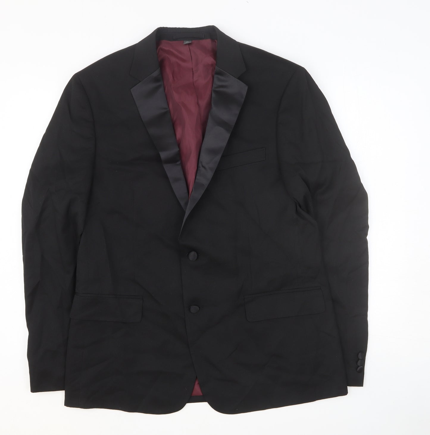 Marks and Spencer Mens Black Polyester Tuxedo Suit Jacket Size 42 Regular