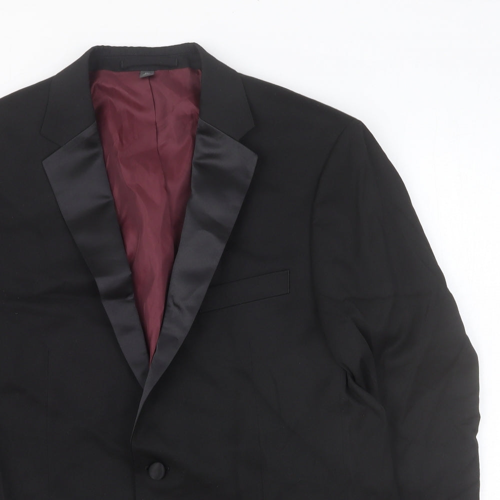 Marks and Spencer Mens Black Polyester Tuxedo Suit Jacket Size 42 Regular