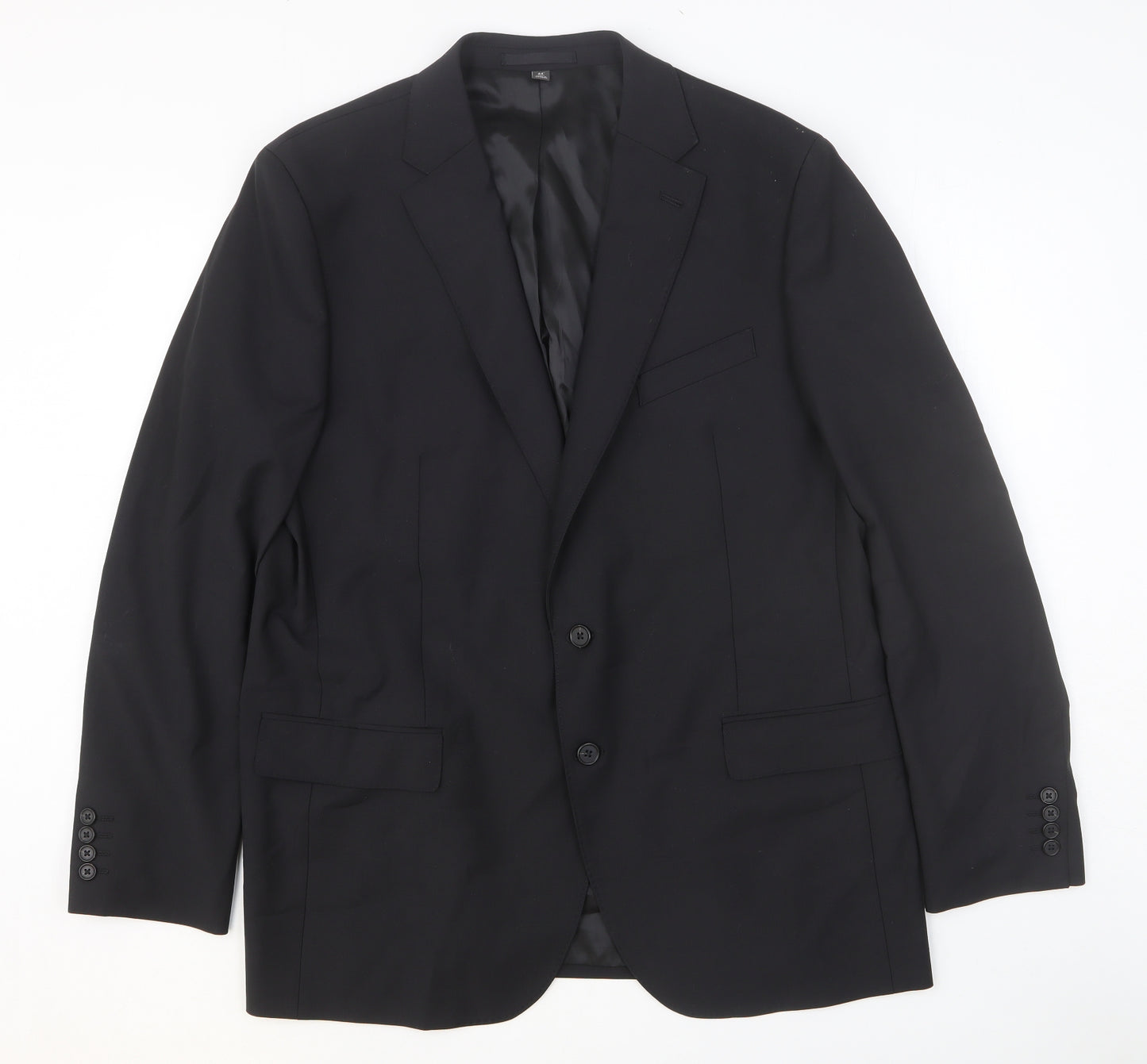 Marks and Spencer Mens Black Wool Jacket Blazer Size 44 Regular