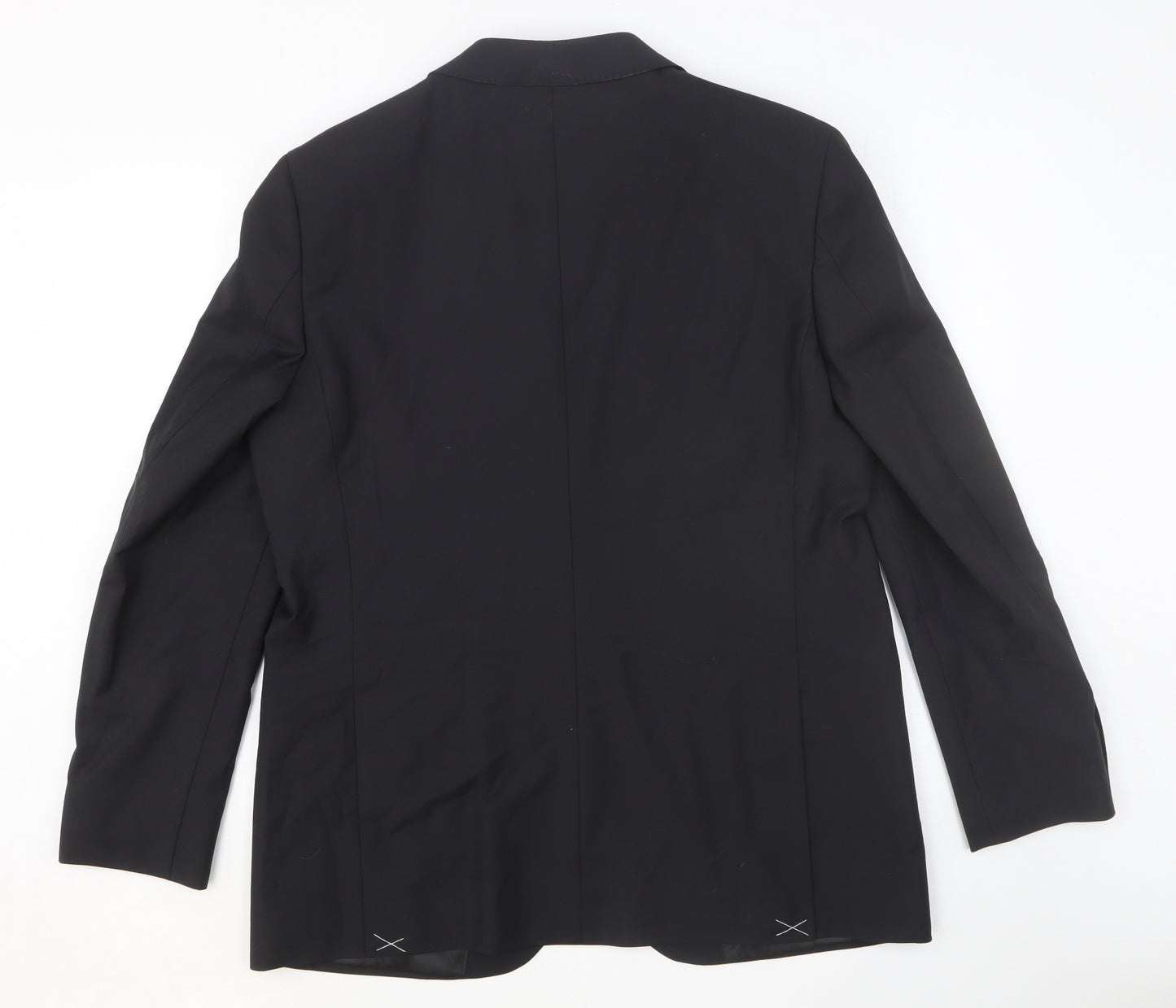 Marks and Spencer Mens Black Wool Jacket Blazer Size 44 Regular