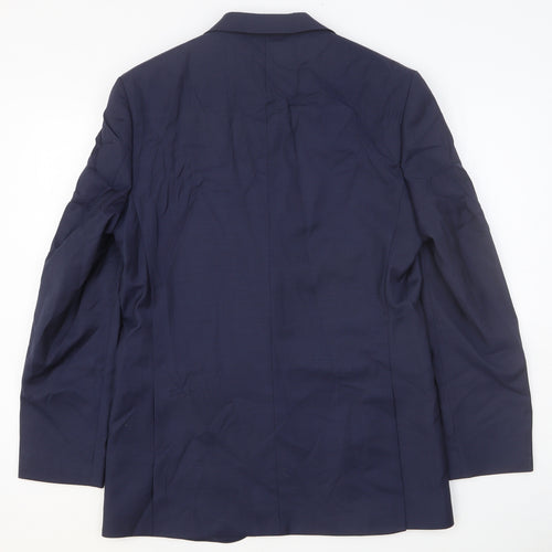 Autograph Mens Blue Wool Jacket Blazer Size 40 Regular